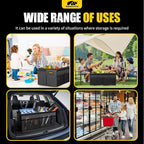 Car Trunk Organizer - 50L Collapsible Trunk Organizer, Sturdy Car Storage for SUV Auto Truck Van with Non Slip Bottom (Black)