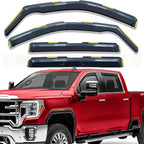 2020-2026 Smoke in-Channel Rain Guards Window Visors Compatible with Chevy Silverado/GMC Sierra 2500HD 3500HD Crew Cab, Window Deflectors Vent Deflector Sun Shade Pickup Truck Accessories