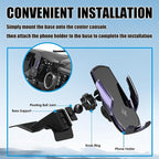 Car Phone Mount for Toyota Tacoma 2016–2023, Smart Auto-Clamping on Custom Dashboard Base, 15W Wireless Fast Charging, 360° Adjustable, Without Blocking Airflow, Toyota Tacoma Essential Accessories