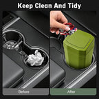Car Trash Can with Lid - 2 Packs Mini Car Garbage Can Bin for Cup Holder - Green Small Leakproof Vehicle Trash Bin for Back Seat, Cute Automotive Accessories Organizers and Storage for Door SUV Truck
