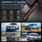 Car Seat Gap Filler 2Pack, Inserts Between Seats Console with Organizer Storage Upgraded Phone Holder Side Seat Gap Fillers Cars Front Seats Fill Plug Car Essentials for Vehicle SUV Truck (Wine Red)