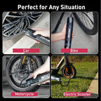 Portable Tire Inflator & Mini Vacuum, 150 PSI Cordless Air Compressor with Deflate Function, LED Display, Auto Shut-Off, Rechargeable Air Pump for Car, Bike, Motorcycle, Balls & Inflatables