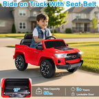 Licensed Chevrolet Colorado Electric Car for Kids, 12V Ride on Toys for Toddlers with Remote Control, Battery Powered Electric Car Ride On Vehicle w/Bluetooth, Soft Start, LED Lights - Red
