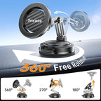 for MagSafe Car Mount, [3-Axis Adjustable] Vacuum Magnetic Phone Holder, Replaceable Suction Cup (Dashboard/Windshield), 360° Rotation, Foldable, for iPhone 17-12 Pro/Max/Plus, Carbon-Fiber