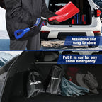 3-Piece Snow Removal Kit, 47" Detachable Snow Shovel, 27" 2-in-1 Ice Scraper & Snow Brush Tool, Separate Snow Scraper for Car, Truck, Driveway, and Winter Conditions, Storage Bag Included