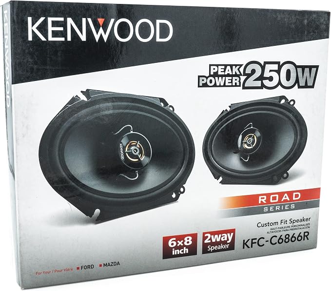 KFC-C6866R Road Series Car Speakers (Pair) - 6"x8" 2-Way Car Coaxial Speakers, 250W, 4-Ohm Impedance, Cloth Woofer & Balanced Dome Tweeter, Heavy Duty Magnet Design