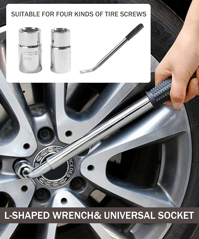 Scissor Jack Lift - 2 Ton Car Tire Jack Tool, Universal Emergency Kit with Lug Wrench, Portable Tire Changing Kit for Car, Truck, SUV