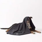Pet Grooming Towel Collection Absorbent Microfiber X-Large, 41x23.5", Embroidered Black