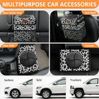Car Trash Can for Car Cute,Bag Bin Hanging Waterproof Automotive Garbage Cans Leak Proof Vehicle Trash Can Cow Print
