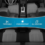 ProLiner Floor Mats for Cars Trucks SUV, 4-Piece All-Weather Car Mats with Universal Fit Design, Durable Car Floor Mats with Capture Ridges, Waterproof Rubber Floor Mats for Cars (Gray)