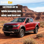 in-Channel Window Visors Vent Deflectors Sun Shade Rian Guard for Ford Ranger SuperCrew Cab 2024 2025 2026 Smoke Tinted
