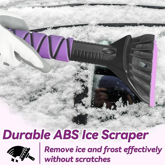 2 Packs 32" Snow Brush and Ice Scraper for Car Windshield, 2-in-1 Car Snow Brush and Ice Scraper, Extendable Snow Scraper with Brush, Snow Removal for Cars SUVs