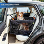 Dog Car Seat for Large Medium Dogs, Back Seat Extender for Pets with Hard Bottom, Waterproof Dog Seat Cover with 3 Mesh Windows, Removable Fleece Mat for Cars SUVs Trucks