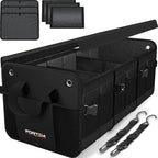 Trunk Organizer For SUV Car Organizer and Storage, Multi-Compartment Storage Bag Car Accessories for Women Men, Perfect Christmas Gifts, 1680D Oxford, Non Slip Bottom, Straps, Soft Cover (90L)
