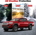 Tacoma Rain Guards - Window Visors for Toyota Tacoma Double Cab 2016-2023,Outside-Mount Tape-On Side Window Wind Deflectors for Tacoma Accessories,Vent Visors Shades Rainproof Black 4PCS