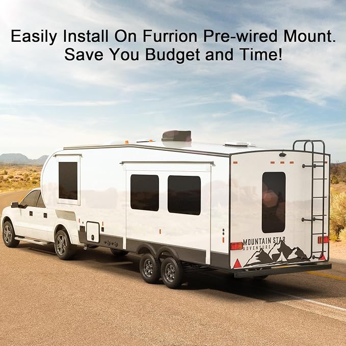 HD 1080P 7" Wireless RV Backup Camera System for Furrion Pre-Wired RV Truck Camper, 7" IPS DVR Monitor & Rear View Camera, IR Night Vision IP69 Waterproof DIY Parking Lines - DW7Y5
