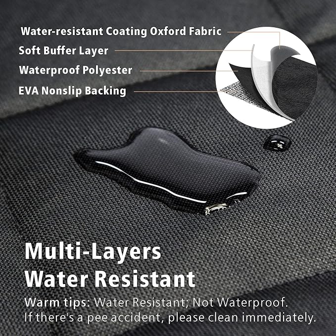 SUV Cargo Liner for Dogs, Upgraded Extra Large Water Resistant Pet Cargo Cover Dog Seat Cover Mat for SUVs with with Bumper Flap for Full-Size SUVs Vans, Black