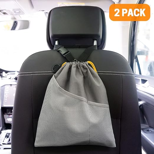 2PCS Hanging Car Garbage Can - Waterproof Leakproof Trash Bag | Car Trash Can with Durable Leakproof Lining, Keeps Vehicle Clean and Neat