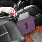 Foldable Car Trash Cans with Rhinestone,Bling Car Trash Bin for Seat Organizer & Decorations,Universal Bling Auto Accessories Vehicle Trash Can for Most Vehicles,SUVs,Trucks (Pink)