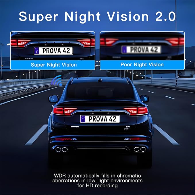 360° Dash Cam 4 Channel 5G WiFi & APP Control, Free 64GB Card, 2K FHD Front and Rear Inside, Left Right Dash Camera for Cars, G-Sensor, Loop Recording, 24H Parking Mode