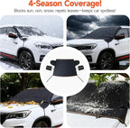 Winter Windshield Covers for Ice and Snow Windshield Frost Cover for Car Heavy Duty Windshield Hail Protector 600D Car Frost and Ice Removal for Truck SUV