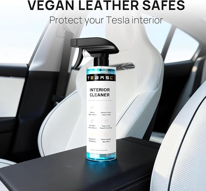 Tesla Interior Cleaner & Seat Stain Remover - Safe for White Vegan Leather - Car Detailing Kit for Model 3 Y S X Cybertruck - Cleans Dashboard, Console, Door & Upholstery Accessories