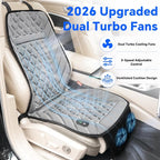 2026 Upgraded Ventilated Seat Cushion, 12V-24V Cooling Car Seat Cover for Front Seat, Cooled Seat Pad for Office Chair Sofa Car SUV Truck Universal Fit,Silver Gray