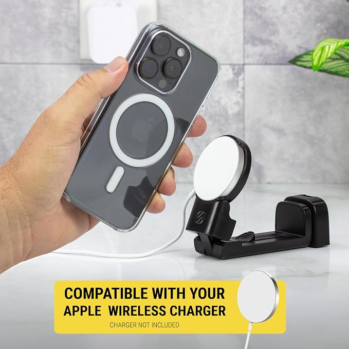 SMSTRVL MagSafe Airplane Phone Holder Mount, Magnetic Cell Phone Stand for Desk, Tray Table, Seat Back or Tripod, Plane Travel Essentials for Flying Compatible with iPhone 16/15/14/13/12