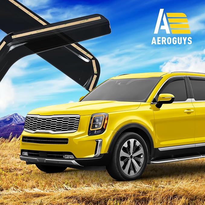 Extra Durable Window Deflectors in-Channel Window Visors Rain Guards Fit for Kia Telluride 2020-2026, Sun Visors, Wind Vent for Shades, Exterior Car Accessories - 4pcs. AG0770
