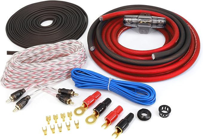 Red KCA Complete 4 Gauge Amplifier Installation Wiring Kit