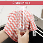108 Packs Microfiber Cleaning Cloths, 10" x 10" Reusable Kitchen Towels, Lint-Free Cleaning Rags, Super Absorbent Cleaning Cloths for Kitchen, Car, and Household Cleaning, Pink