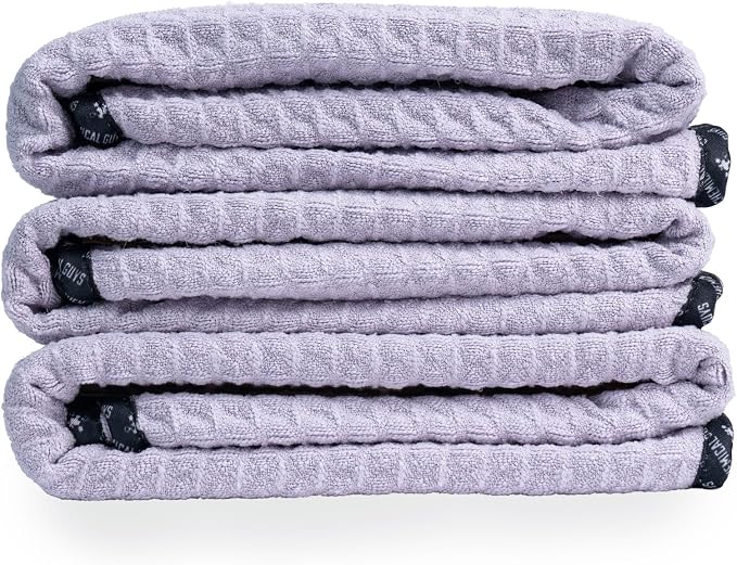 Waffle Weave for Home & Auto Glass, Windows, Mirrors & More, Lavender (25 in. x 36 in.) 3-Pack