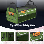 Trunk Organizer, Heavy-Duty Storage for Car & SUV, Foldable Waterproof Car Organizer with Cooler, Collapsible Multi-Compartment Storage, 95L-M003 (Standard Green, Standard)