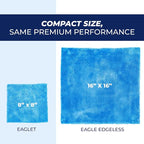 The Eaglet 500 - Professional Korean 70/30 Blend; Super Plush Microfiber Detailing Towels; Perfect for Wheels, Mirrors, and More; 500GSM; 8inx8in, Blue (10-Pack)