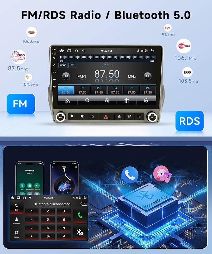 8Core 6+128G Car Stereo for Chevrolet Chevy Camaro 2008-2015 Wireless Carplay Android Auto,9“ IPS Touchscreen Android Car Radio,GPS,5GWiFi,32EQ DSP,Bluetooth5.0,SWC,Backup Camera