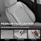 Coverado Front Seat Covers, Waterproof Nappa Leather Dust-Proof Protectors, Universal Fit for Most Vehicles, Anti-Scratch Seat Covers for Sedans, SUVs, Pickup Trucks – Gray