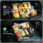 Trunk Organizer for SUV, Large Capacity Car Organizer and Storage with 4 Compartment, Foldable Trunk Organizer for Car, 60L Black