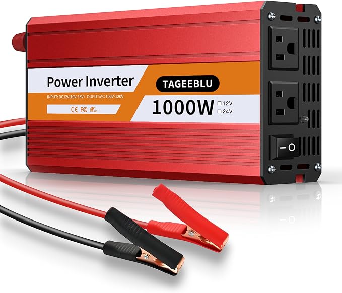 1000W Power Inverter 12V DC to 110V 120V AC for Vehicles, Truck, RV, Home