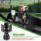 Golf Cart Heater Propane Cup Holder for Yamaha, EZGO, Club Car | Adjustable & Expandable Base Holder Mount for 16.4 oz/1Lb Portable Propane Heater Camping Gas Cylinder and Water Bottle Black