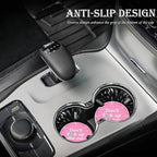 2PCS Bling Crystal Rhinestone Cup Holder Coaster – 2.75 Inch Anti-Slip Auto Insert Cup Coaster – Sparkling Interior Decor Accessories for Cars & Vehicles (Pink & White)