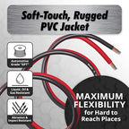 10 Gauge Wire (50ft) Copper Clad Aluminum CAA - Primary Automotive Wire, Car Amplifier Power & Ground Cable, Battery Cables, Car Audio Speaker Stereo, RV Trailer Wiring Welding Cable 10ga