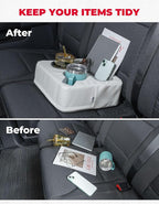 Back Seat Cup Holder for Car, Couch Cup Holder, Car Truck Boat Organizer, Couch Sofa Bed Expander Tray Holds Drinks, Snacks, Remote, Cell Mobile Phone (White)