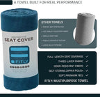 3-in-1 Multipurpose Towel - Bath Towels and Waterproof Car Seat Protector, Absorbent Gym Towel Cover After Workout for Yoga, Swimming, Camping, Beach - Microfiber Cover & Car Accessories - Blue