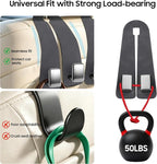 Car Headrest Hooks, Premium Suede with Metal Car Seat Back Storage Hooks for Handbag Coats Umbrella Backpack - 4 Pack, Gray