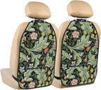 William Morris Green Floral Car Seat Back Kick Protectors Kick Mats With Storage Pockets For Vehicles To Protect From Dirt Mud Scratches 2 Pack