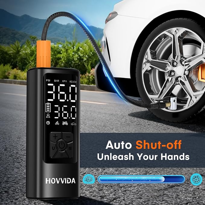 Tire Inflator Portable Air Compressor, Bike Pump, Air Pump for Car Tires 150PSI with Digital Pressure Gauge, Auto Shut-Off, Fast Inflation, Bike Tire Pump for Car, Motorcycle, Bike, Ball