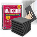 Genie Magic Cleaning Cloth 5 Pack, XXL Microfiber Magic Cloth for Stainless Steel, Glass, Mirrors, Windows, Kitchen, Bathroom, Car & Screens, Reusable Lint Free Streak Free Cleaning Towels (15 PCS)