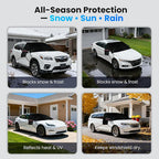 600D Windshield Snow Cover with Side Mirror Covers & Reflective Strips – Extended Flaps, Winter Frost Protector (70×57 inch) for Cars, Trucks, SUVs