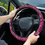 Watercolor Pink Leopard Car Steering Wheel Cover, Non-Slip Absorbing Sweat Car Wheel Cover Accessories for Men Women,Universal 15" Fit Auto SUV Vans Trucks