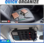 2 Pack Car Visor Organizer Sun Visor Organizer Tactical with Zipper Storage Pouch and Sunglasses Holder Clip for Truck Police Vehicle Equipment